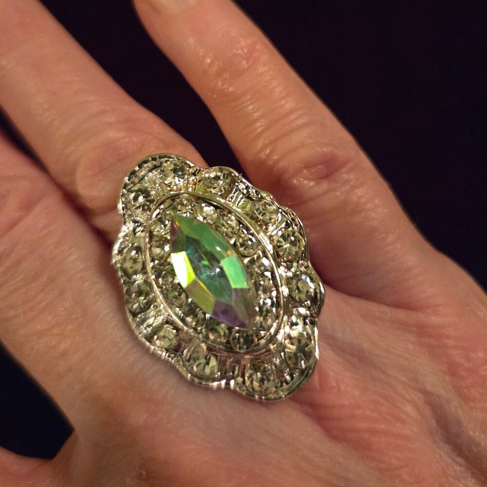 NWT Gorgeous AB crystal ring, size 6.5